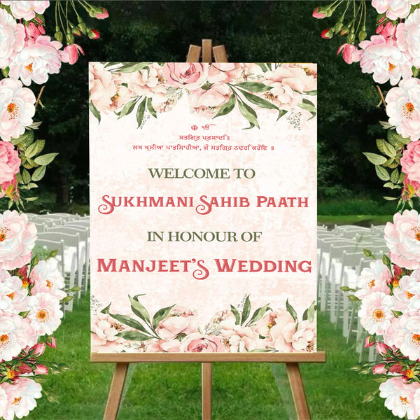 Sukhmani Sahib Path Welcome Sign Board for Decoration