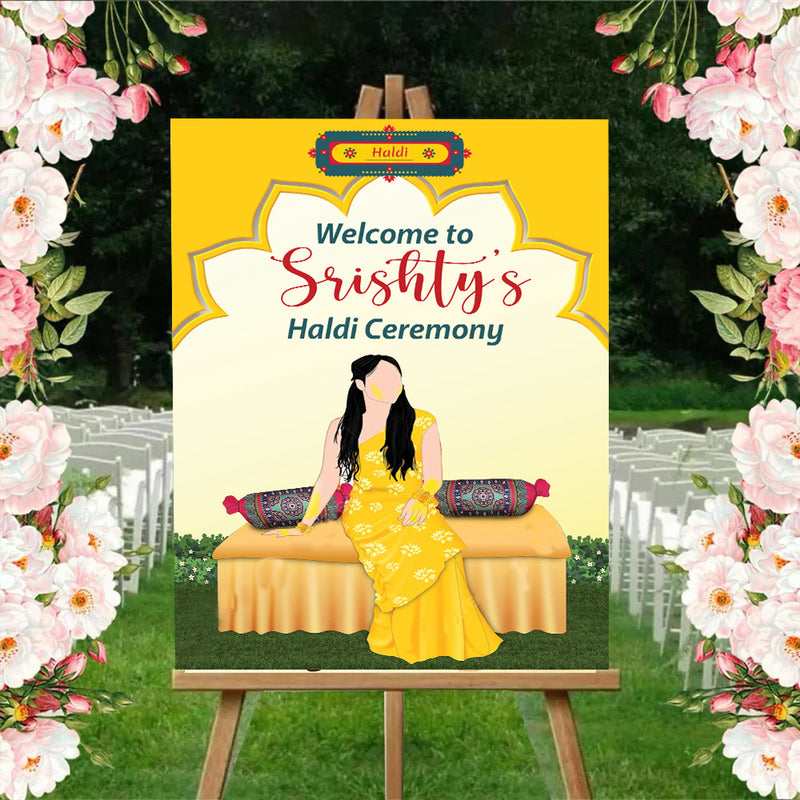 Haldi Ceremony Welcome Board for Decoration