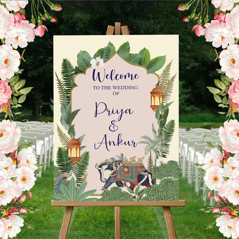 Indian Wedding Ceremony Welcome Board for Decoration