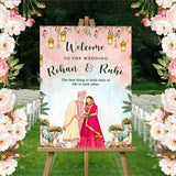 Indian Wedding Ceremony Welcome Board for Decoration