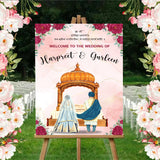 Indian Punjabi Wedding Anand Karaj Ceremony Welcome Board for Decoration