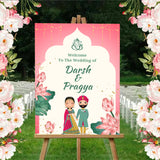 Indian Wedding Ceremony Welcome Board for Decoration