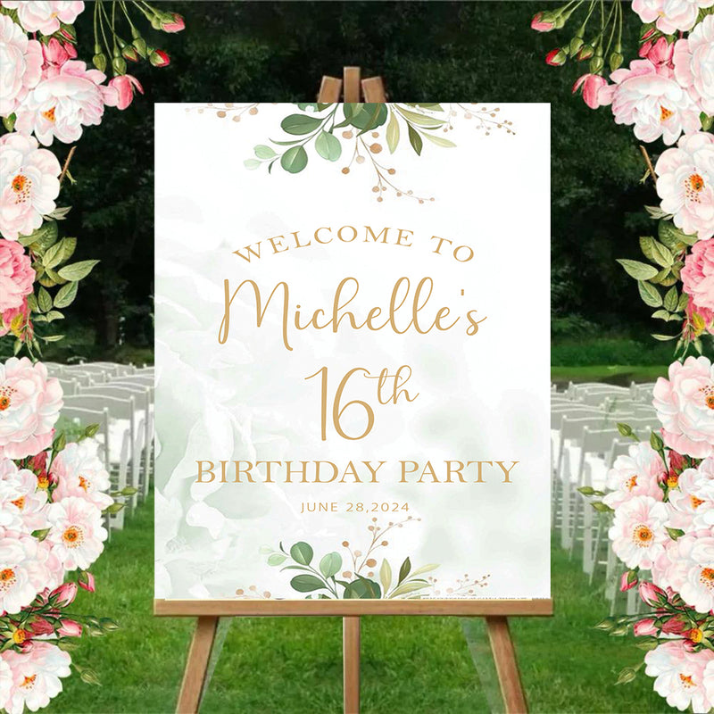 16th Theme Birthday Party Yard Sign/Welcome Board