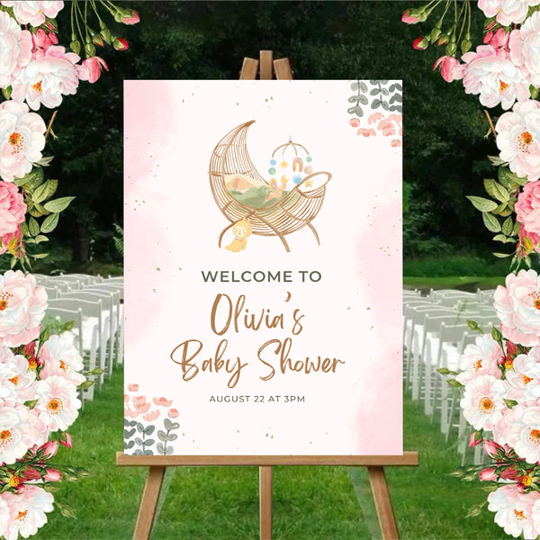 Baby Shower Welcome Board Sign for Decoration