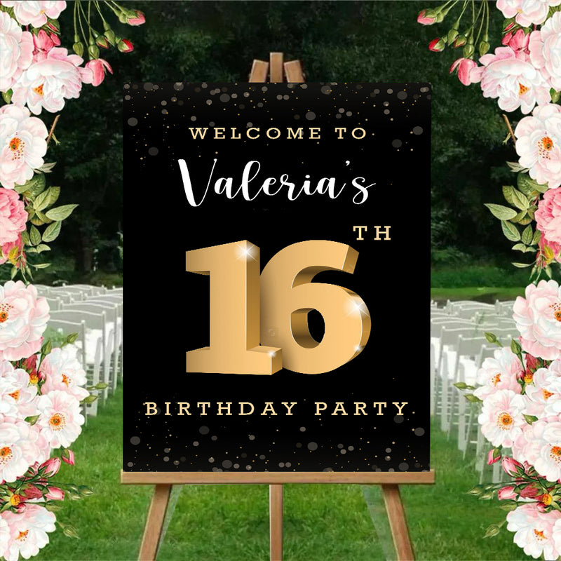 16th Theme Birthday Party Yard Sign/Welcome Board