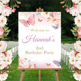 Butterfly Theme Birthday Party Yard Sign/Welcome Board