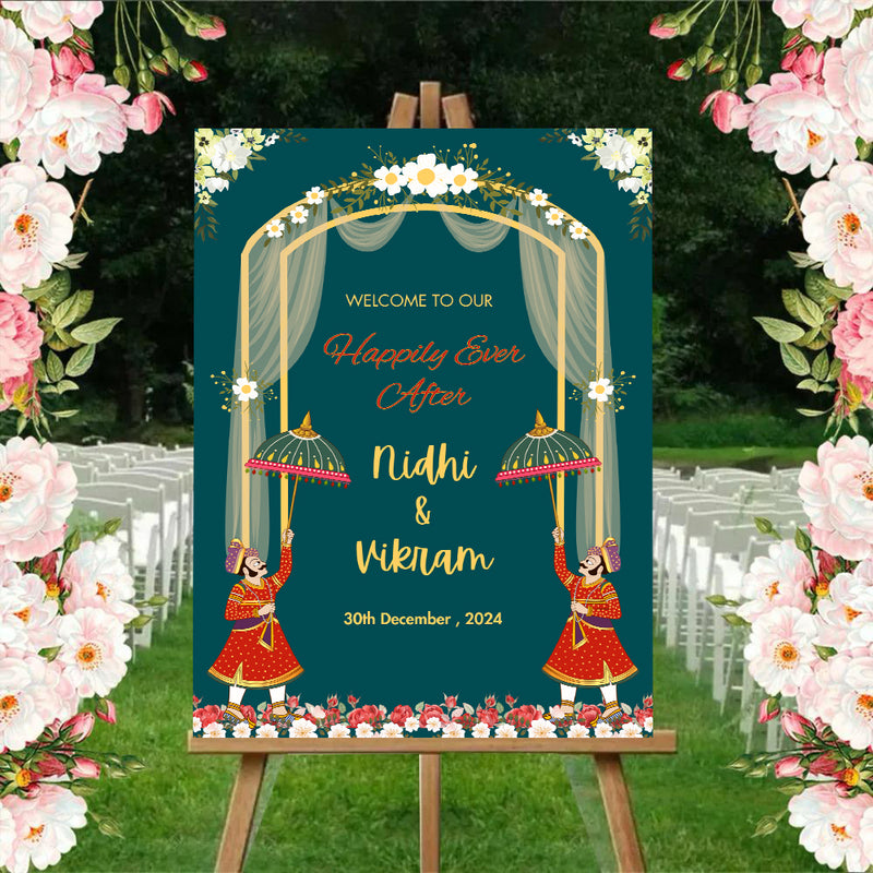 Indian Wedding Ceremony Welcome Board for Decoration