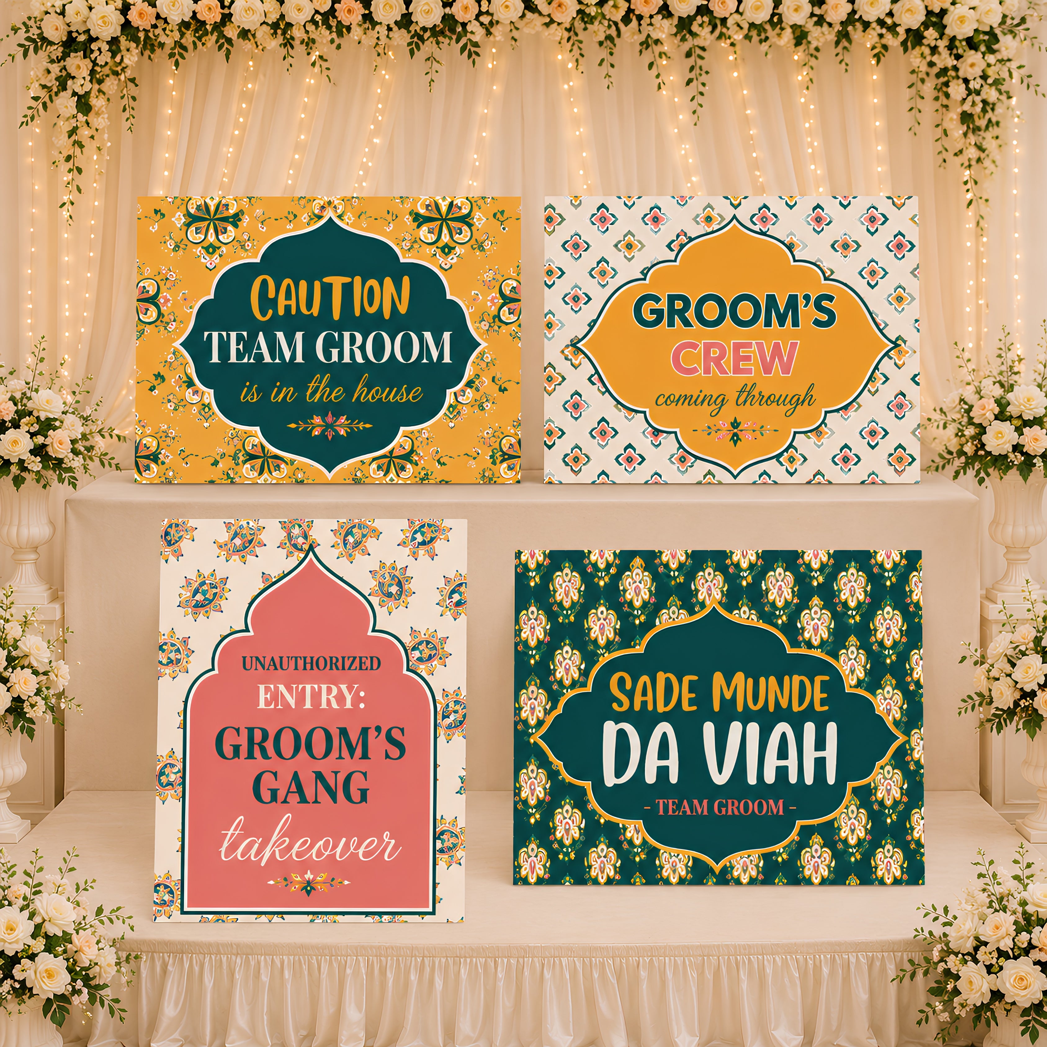 Team Groom Signs /  Pujnabi Jaggo Crasher Wedding  Sign