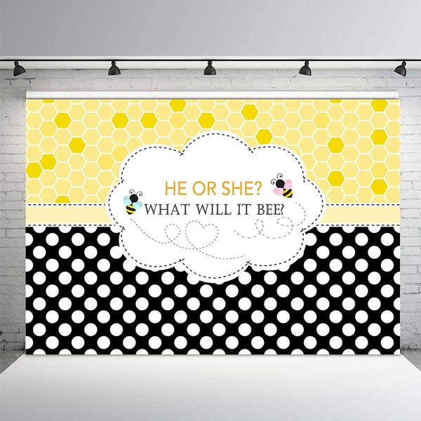 "What It Will Bee" Baby Shower Theme Party Backdrop.