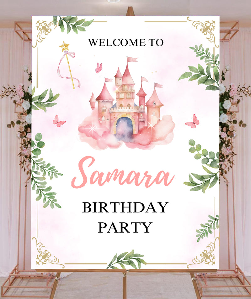 Princess Theme Birthday Party Yard Sign/Welcome Board