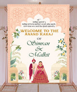 Indian Punjabi Wedding Anand Karaj Ceremony Welcome Board for Decoration