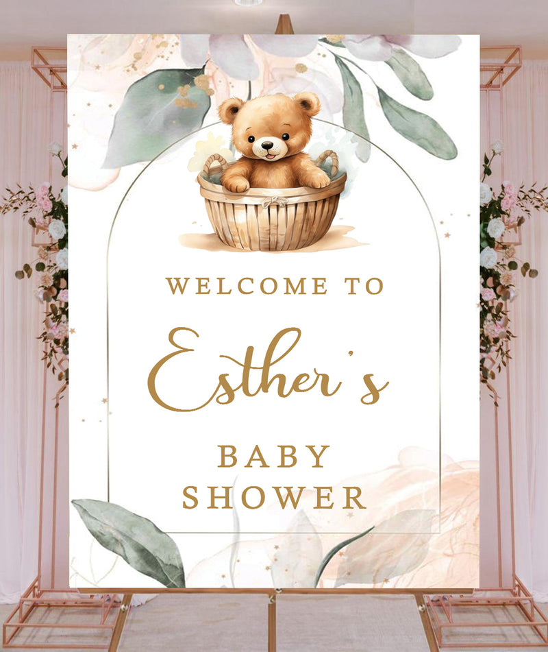 Baby Shower Welcome Board Sign for Decoration