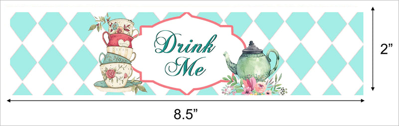 Tea Party Theme Water Bottle Labels