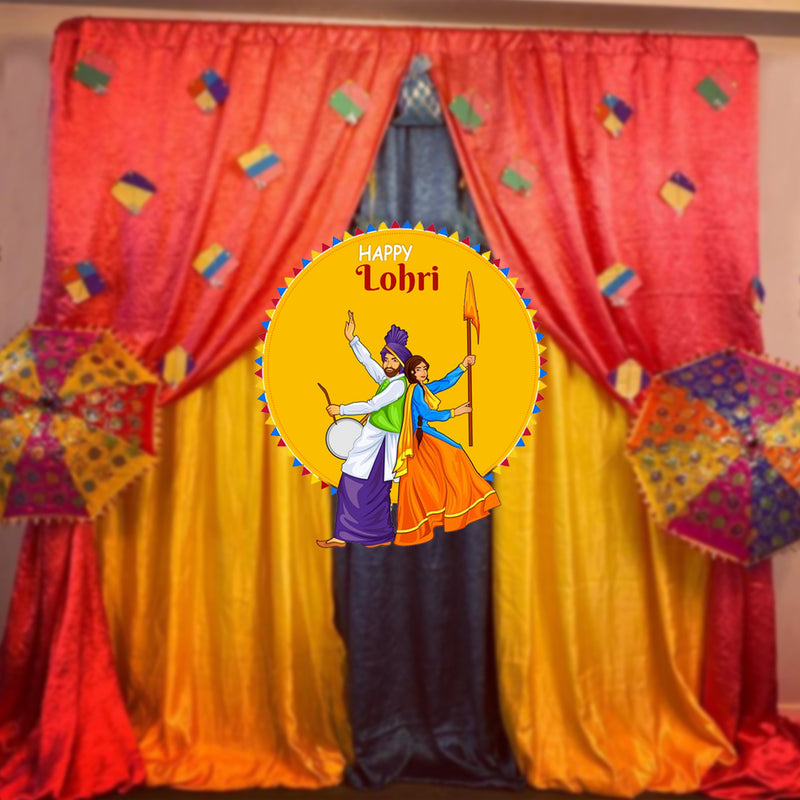 Lohri Party Cutouts for Decoration- 1 Happy Lohri Cutout