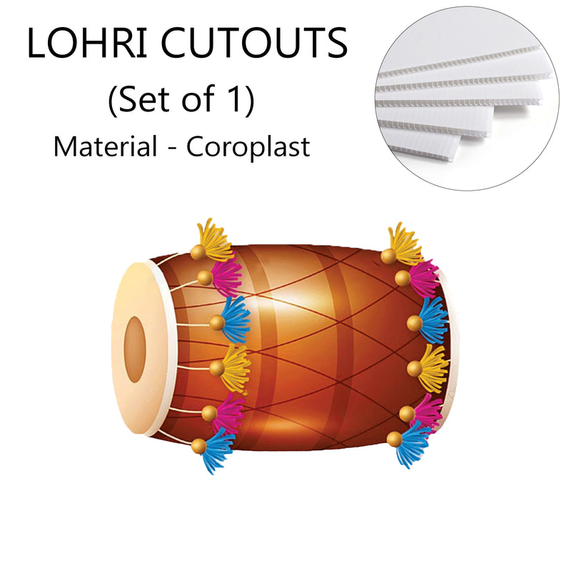 Lohri Party Cutouts for Decoration- 1 Dhol Cutout