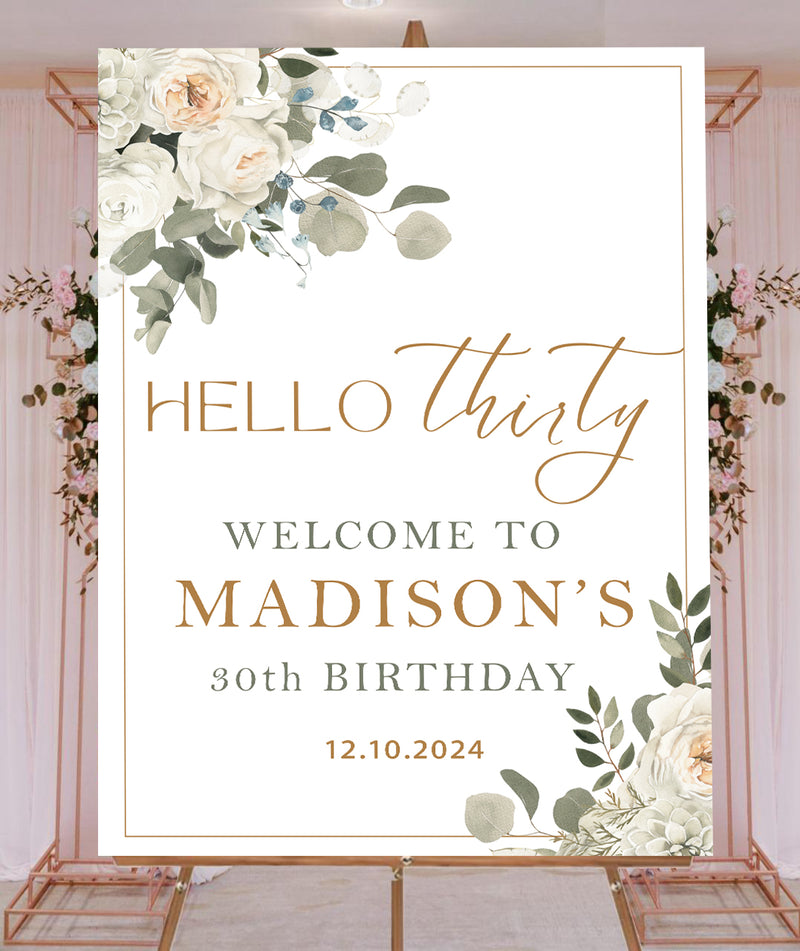 30th Theme Birthday Party Yard Sign/Welcome Board