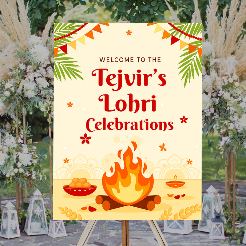 Lohri Party Personalized Yard Sign/Welcome Board