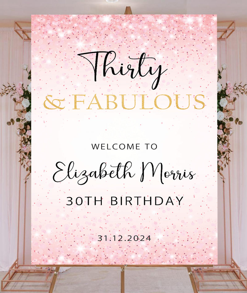 30th Theme Birthday Party Yard Sign/Welcome Board