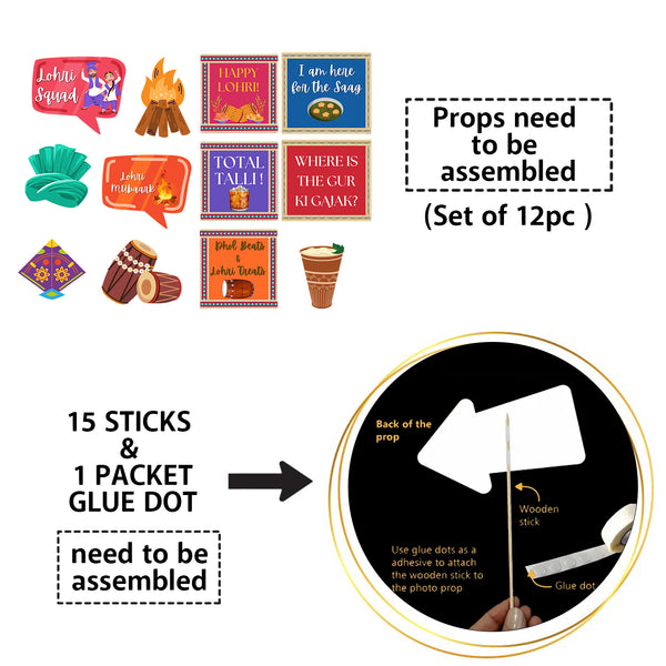 Lohri Party Photo Booth Props Kit