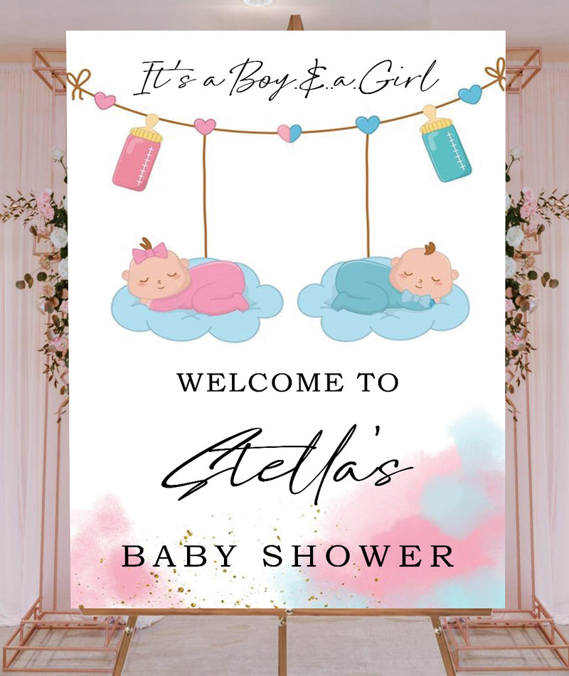 Baby Shower Welcome Board Sign for Decoration