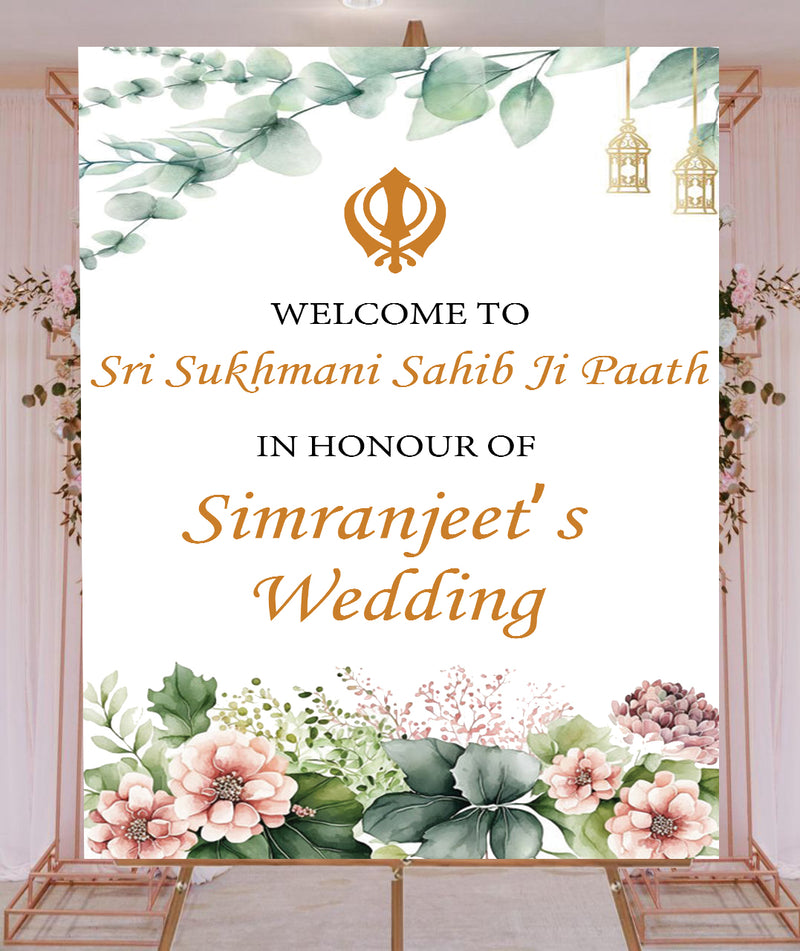 Sukhmani Sahib Path Welcome Sign Board for Decoration