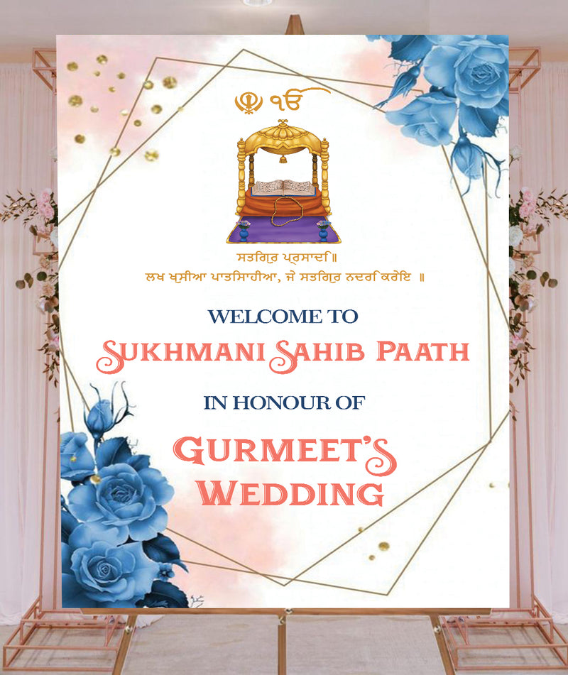 Sukhmani Sahib Path Welcome Sign Board for Decoration