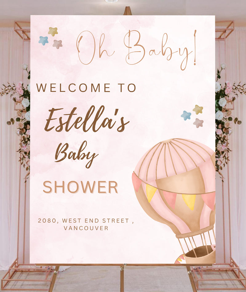 Baby Shower Welcome Board Sign for Decoration