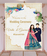 Indian Wedding Ceremony Welcome Board for Decoration