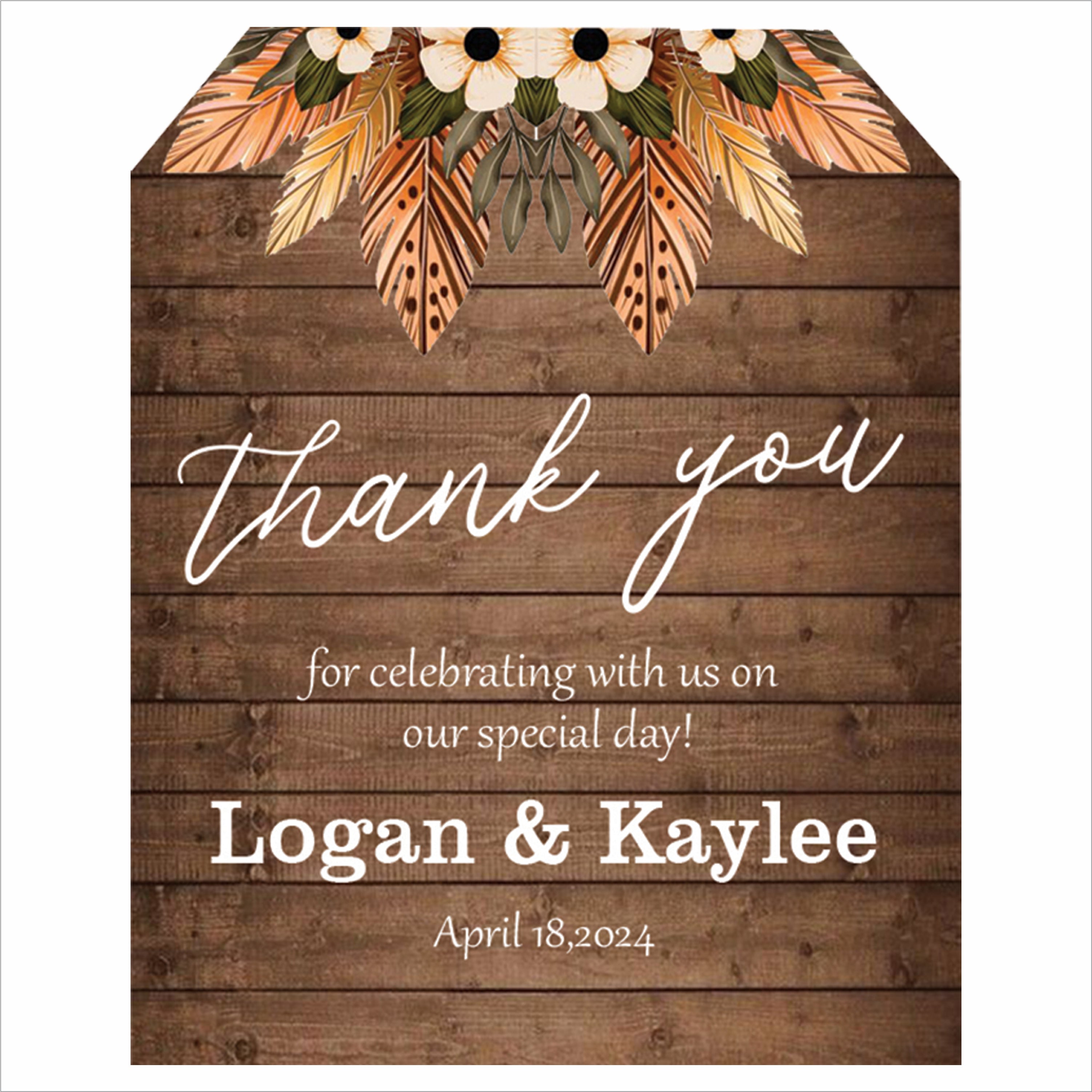 Rustic Theme Wedding Thank You Tag Favor /Stickers