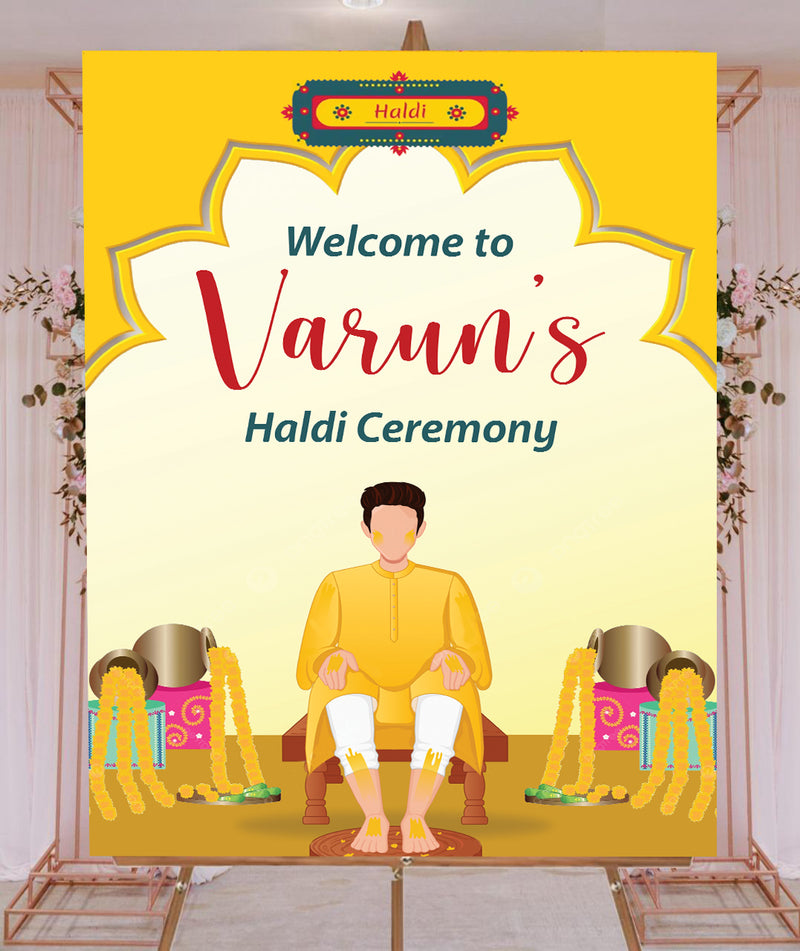 Haldi Ceremony Welcome Board for Decoration