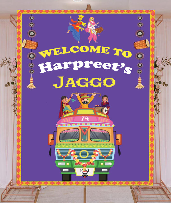 Jaggo Welcome Signage for Punjabi Wedding Decoration