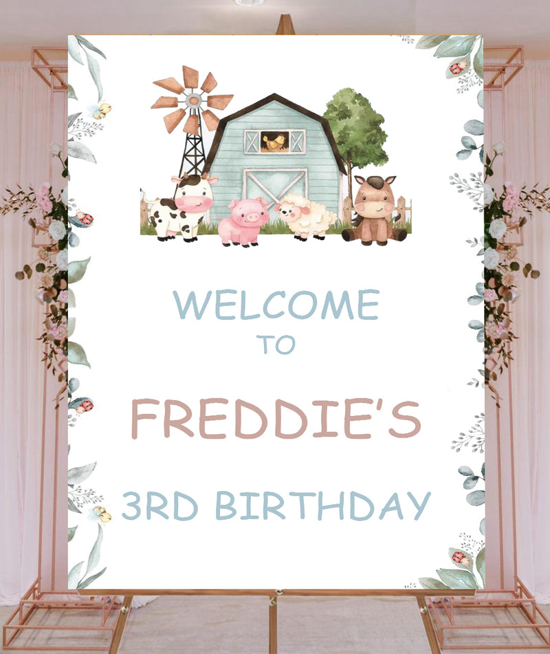 Farm Animal Theme Birthday Party Yard Sign/Welcome Board