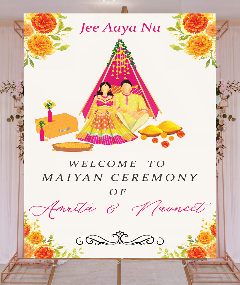 Maiyan Ceremony Welcome Board for Decoration