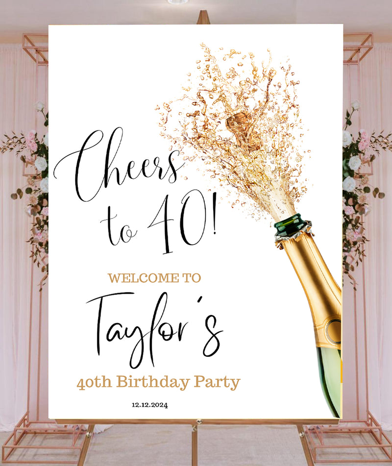 40th Theme Birthday Party Yard Sign/Welcome Board