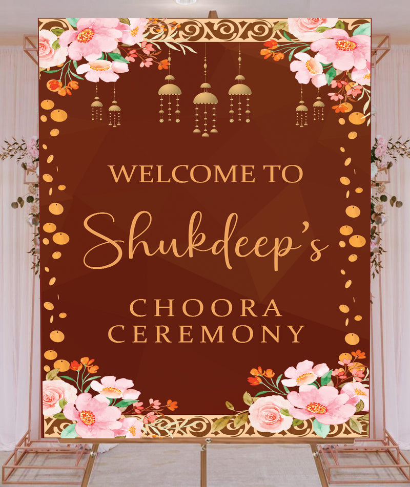 Choora Ceremony Signage Welcome Board for Decoration