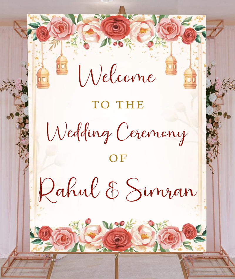 Indian Wedding Ceremony Welcome Board for Decoration