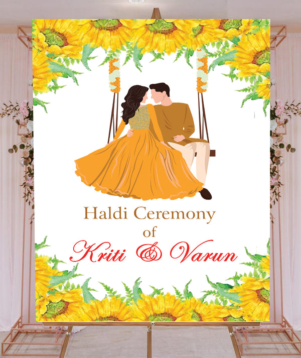 Haldi Ceremony Welcome Board for Decoration