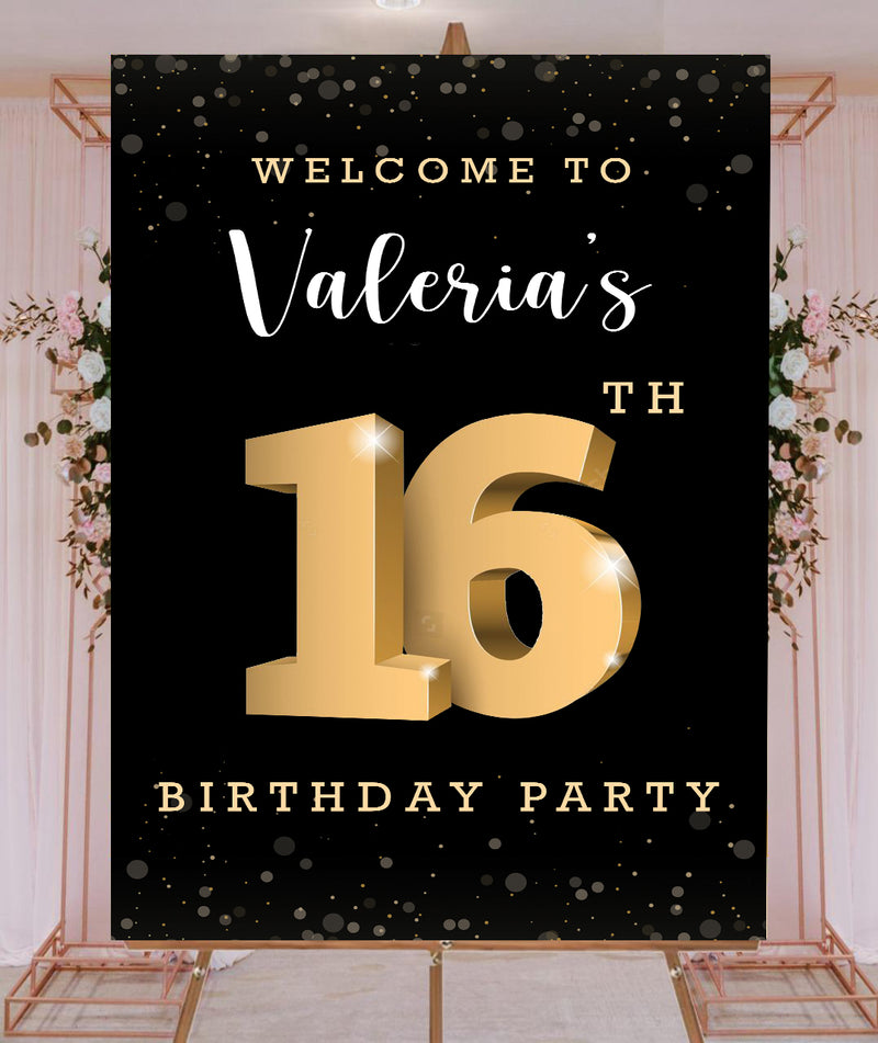 16th Theme Birthday Party Yard Sign/Welcome Board