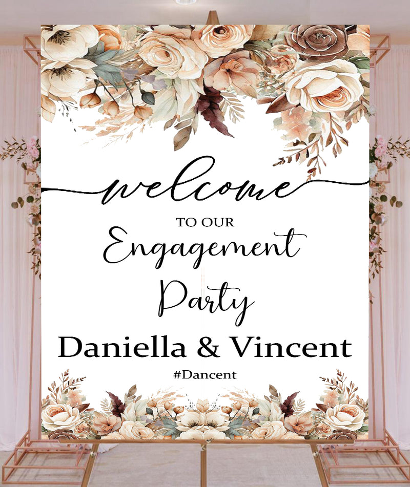 Engagement Party Welcome Board for Decoration