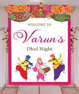 Dhol  Night Ceremony Signage or Welcome Board for Decoration