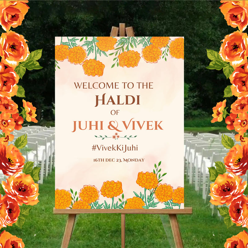 Haldi Ceremony Welcome Board for Decoration