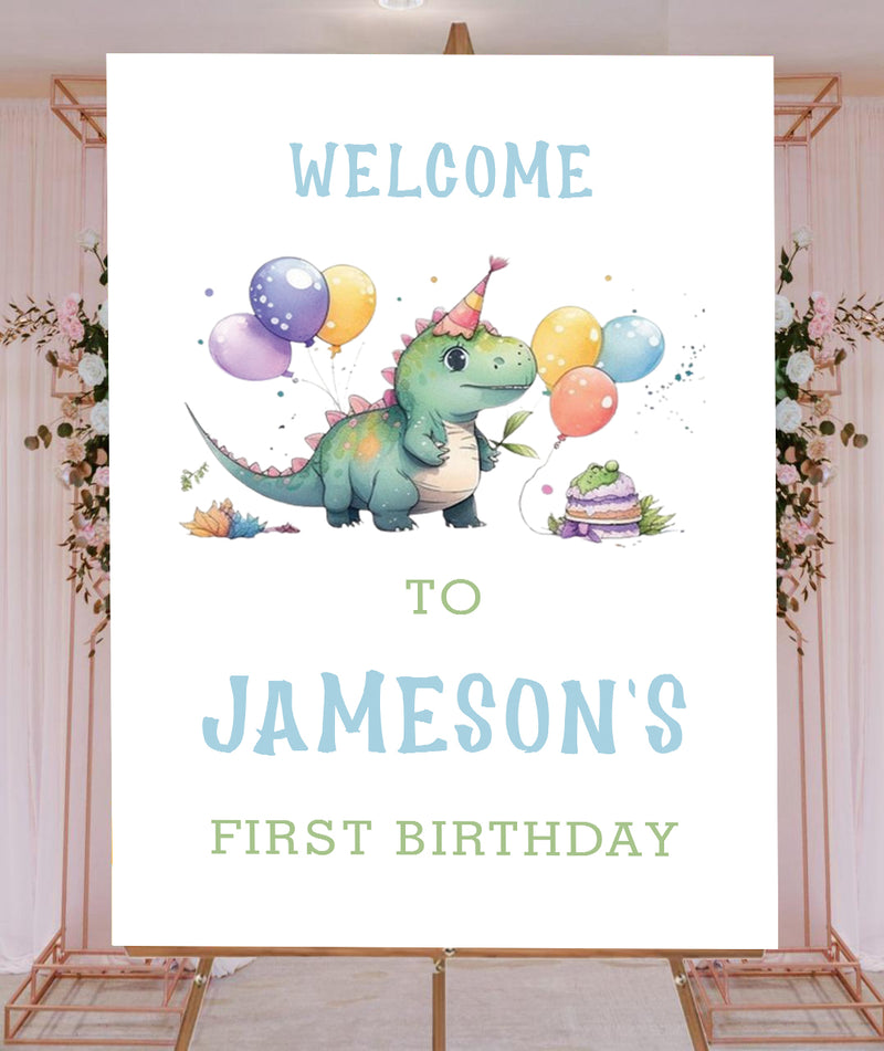 Dinosaur Theme Birthday Party Yard Sign/Welcome Board