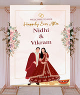 Indian Wedding Ceremony Welcome Board for Decoration