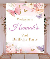 Butterfly Theme Birthday Party Yard Sign/Welcome Board