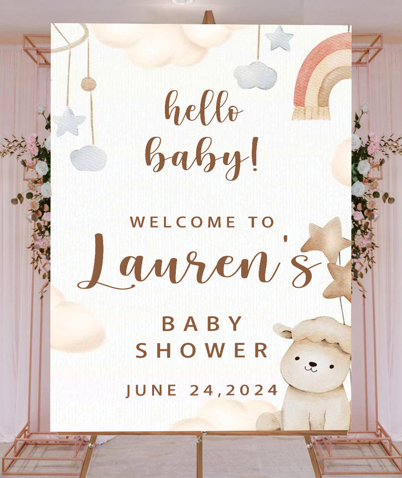 Baby Shower Welcome Board Sign for Decoration