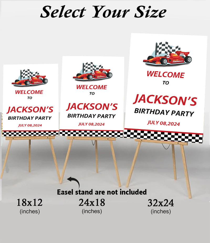 Car Racing Theme Birthday Party Yard Sign/Welcome Board