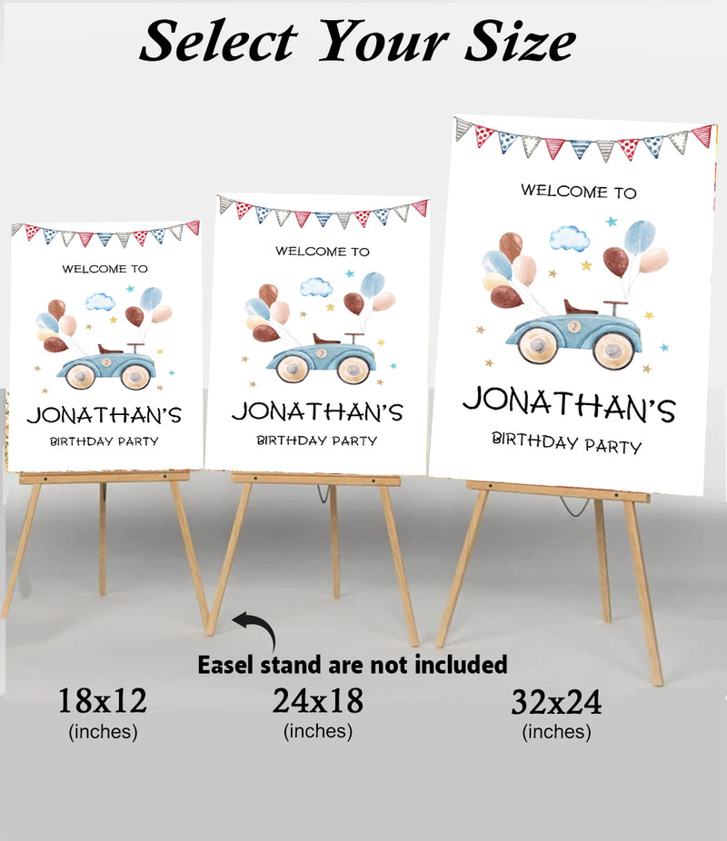 Car Theme Birthday Party Yard Sign/Welcome Board