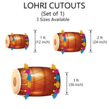 Lohri Party Cutouts for Decoration- 1 Dhol Cutout