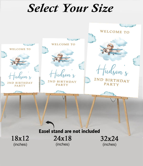 Air Plane Theme Birthday Party Yard Sign/Welcome Board