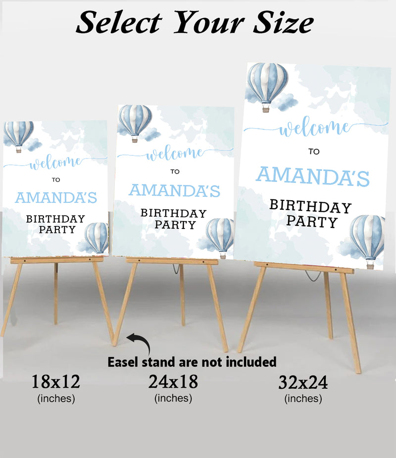 Hot Air Balloon Theme Birthday Party Yard Sign/Welcome Board